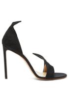 Matchesfashion.com Francesco Russo - Pointed Upper Lace And Leather Sandals - Womens - Black