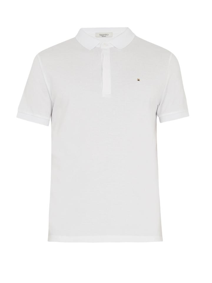 Valentino Rockstud-embellished Cotton Polo Shirt