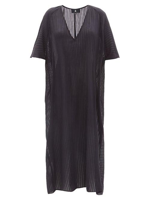 Ladies Beachwear Su Paris - Lida Cotton-gauze Maxi Kaftan - Womens - Black