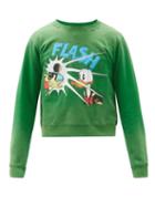 Matchesfashion.com Gucci - X Disney Donald Duck Cotton-jersey Sweatshirt - Mens - Green