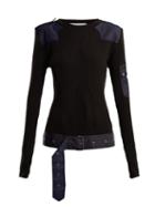 Matchesfashion.com Marques'almeida - Belted Ribbed Knit Wool Top - Womens - Black