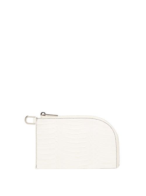 Matchesfashion.com Rick Owens - Glossed Snakeskin Pouch - Womens - White