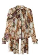 Christopher Kane Wilted Rose-print Silk-georgette Blouse