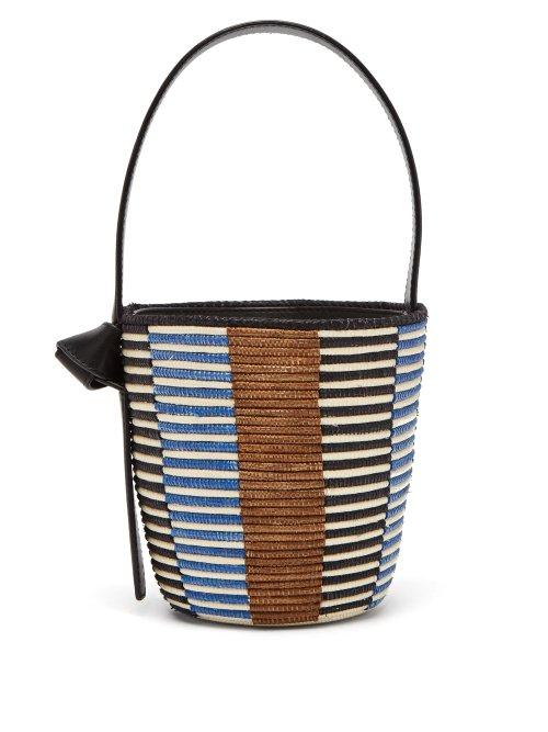 Matchesfashion.com Cesta Collective - Lunchpail Woven Sisal Bucket Bag - Womens - Black Multi