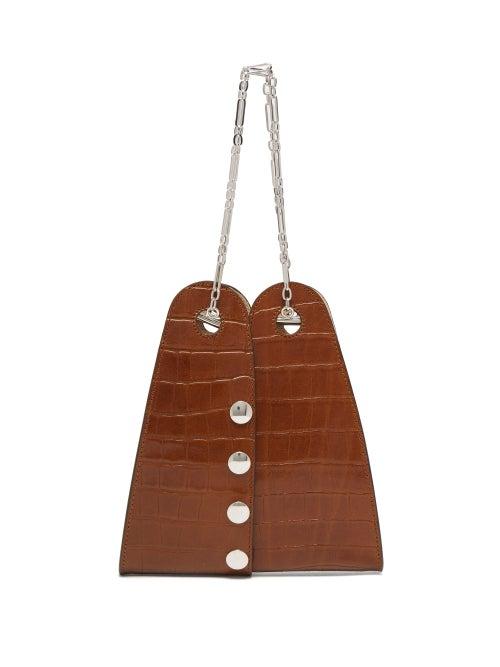 Matchesfashion.com Lemaire - Mini Double Folded Crocodile Effect Leather Bag - Womens - Tan