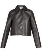 Matchesfashion.com Loewe - Cropped Leather Jacket - Womens - Black