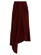 Sies Marjan Twisted-front Silk-crepe And Satin Skirt