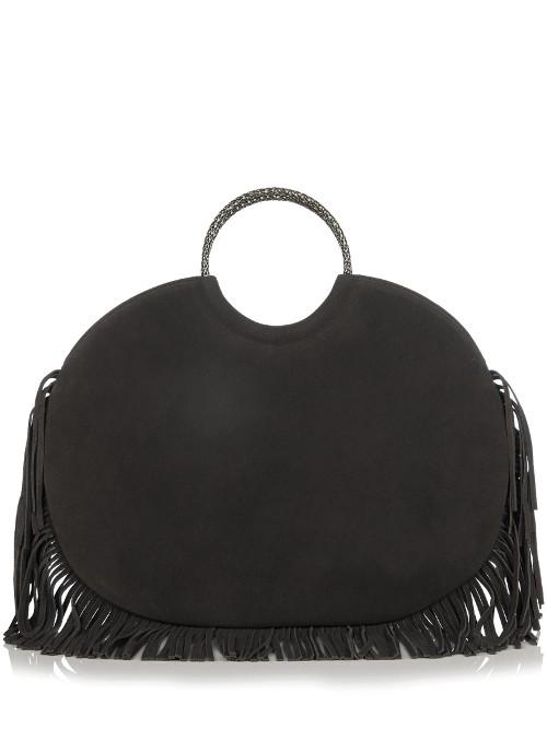 Saint Laurent Serpent Classic Bracelet Fringed Suede Tote