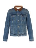 Matchesfashion.com Frame - Contrast Collar Denim Jacket - Mens - Blue