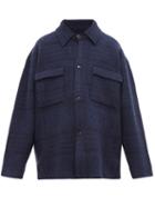Matchesfashion.com Jacquemus - Check Single Breasted Felted Jacket - Mens - Navy