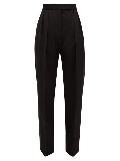 Matchesfashion.com Jil Sander - P.m. Pleated Straight-leg Wool Trousers - Womens - Black