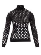 Valentino - Mesh High-neck Sweater - Womens - Black