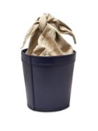 Matchesfashion.com Staud - Britt Leather And Canvas Bucket Bag - Womens - Navy Multi