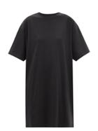 Raey - Recycled-yarn Knee-length T-shirt Dress - Womens - Black
