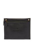 Mens Bags Valentino Garavani - Logo-debossed Studded Leather Pouch - Mens - Black