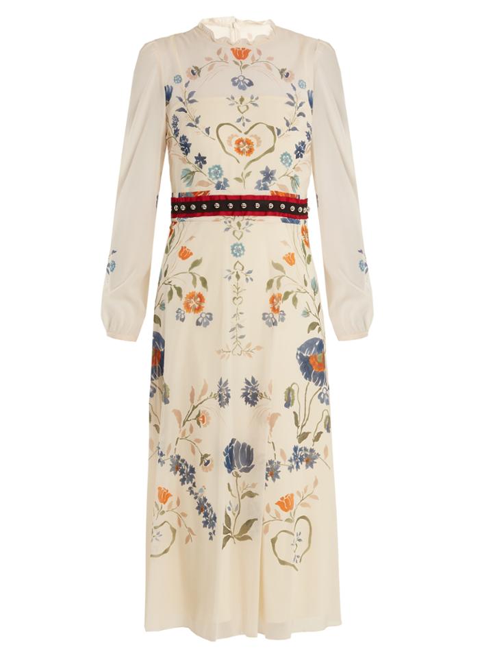 Redvalentino Floral-print Silk-blend Georgette Dress