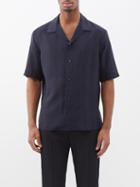Saint Laurent - Striped Silk-jacquard Shirt - Mens - Midnight Blue