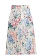 Matchesfashion.com Ephemera - Bloom Floral Print Linen Skirt - Womens - Blue Print