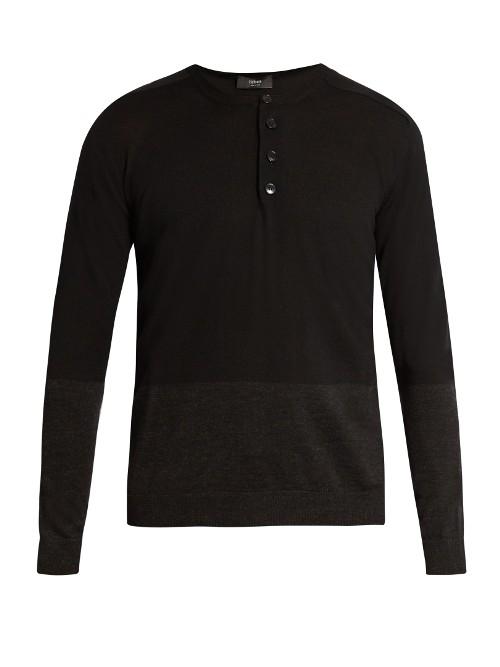 Helbers Long-sleeved Wool Henley Top