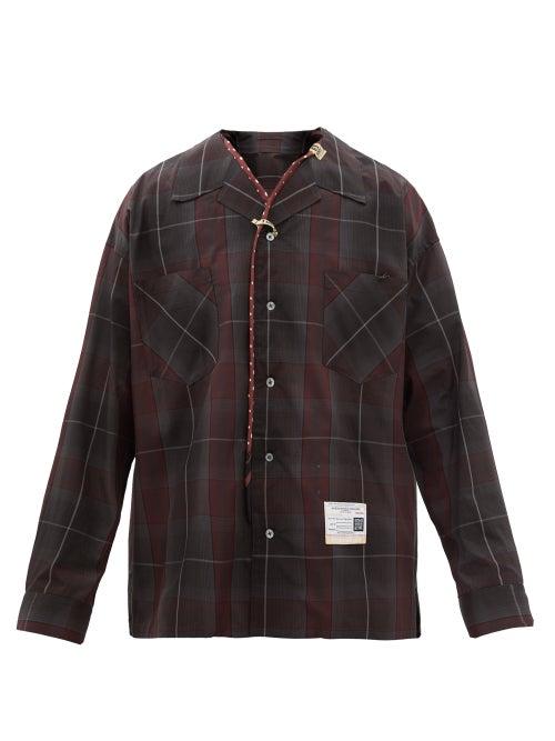 Mihara Yasuhiro - Deconstructed Ombr-check Flannel Shirt - Mens - Red