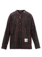 Mihara Yasuhiro - Deconstructed Ombr-check Flannel Shirt - Mens - Red