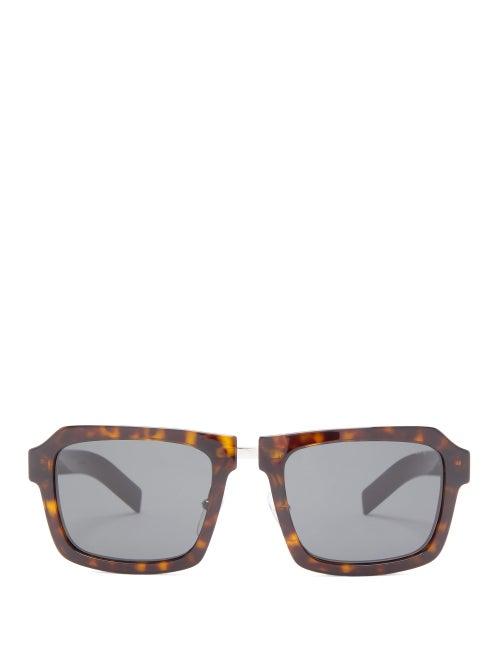 Matchesfashion.com Prada Eyewear - D-frame Tortoiseshell-effect Acetate Sunglasses - Mens - Tortoiseshell