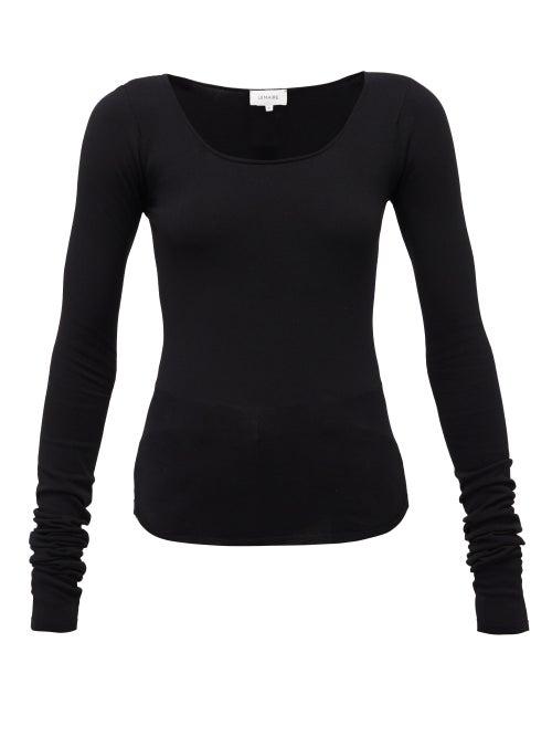 Matchesfashion.com Lemaire - Scoop-neck Jersey Top - Womens - Black