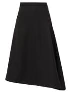 Matchesfashion.com Jil Sander - Asymmetric Wool-crepe Midi Skirt - Womens - Black