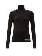 Matchesfashion.com Moncler - Ciclista Roll-neck Ribbed Wool Top - Womens - Black