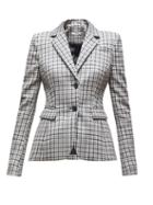 Matchesfashion.com Altuzarra - Fenice Single Breasted Checked Wool Blend Blazer - Womens - Black White