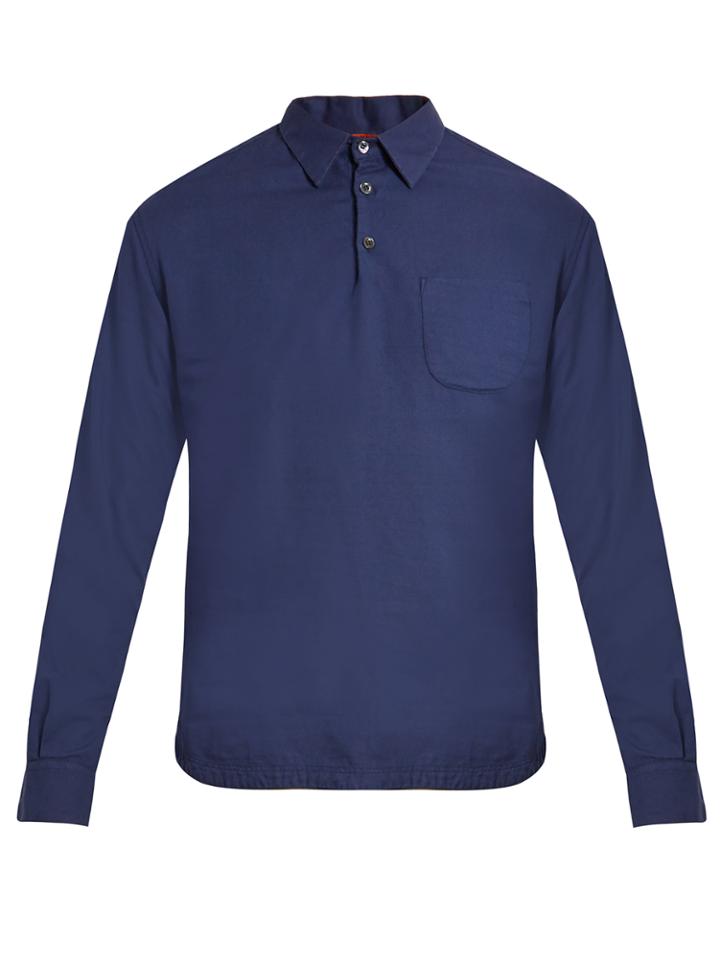 Barena Venezia Long-sleeved Brushed-cotton Polo Shirt
