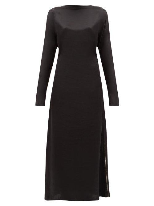 Matchesfashion.com Albus Lumen - Aziza Silk Satin Maxi Dress - Womens - Black