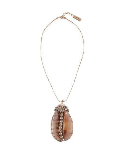 Matchesfashion.com Etro - Shell, Faux Pearl And Crystal Pendant - Womens - Brown