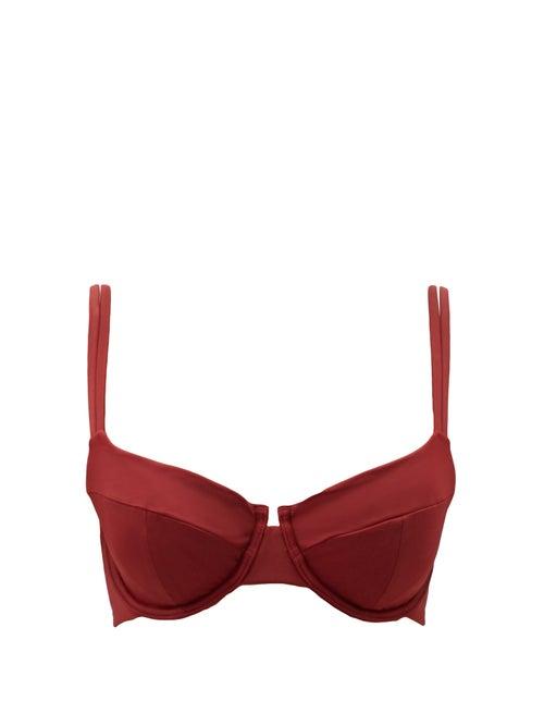 Matchesfashion.com Form And Fold - The Base D-g Bikini Top - Womens - Burgundy