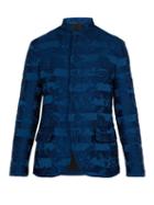 Matchesfashion.com Haider Ackermann - Floral Brocade Padded Linen Blend Jacket - Mens - Blue