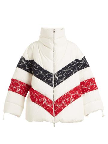 Moncler Gamme Rouge Chunjie Tri-colour Lace Quilted Down Jacket