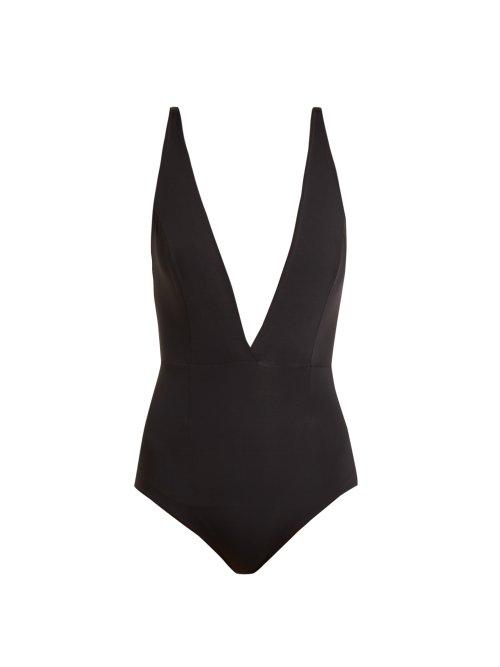 Matchesfashion.com Haight - Fernanda Deep V Neck Swimsuit - Womens - Black