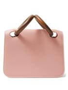 Matchesfashion.com Roksanda - Neneh Mini Wooden Handle Leather Clutch - Womens - Light Pink