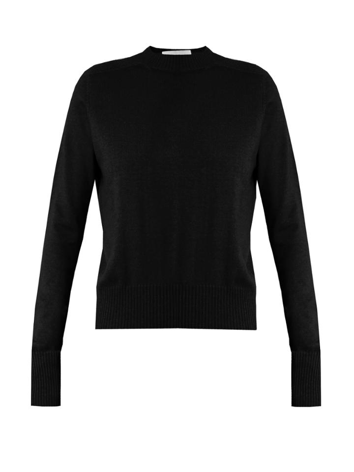 Raey Ribbed-shoulder Silk And Cashmere-blend Sweater