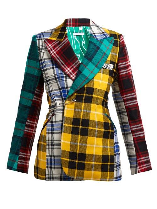 Matchesfashion.com Charles Jeffrey Loverboy - Panelled Single Breasted Tartan Wool Blazer - Womens - Multi