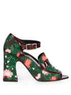 Erdem Amaris Carnation-print Satin Pumps