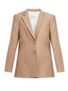 Matchesfashion.com Tibi - Sculpted Button Single Breasted Twill Blazer - Womens - Camel