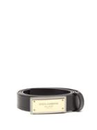 Matchesfashion.com Dolce & Gabbana - Logo-plaque Leather Belt - Mens - Black