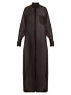 Matchesfashion.com The Row - Siena Silk Organza Oversized Shirt Dress - Womens - Black