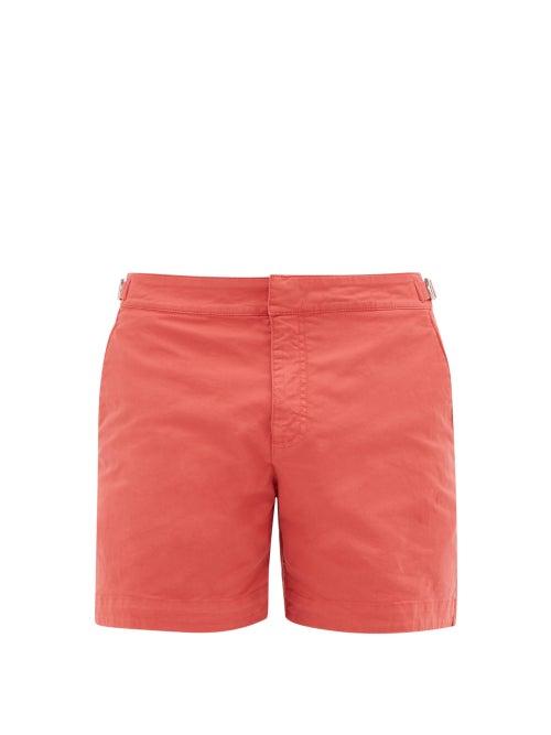 Matchesfashion.com Orlebar Brown - Bulldog Cotton Blend Swim Shorts - Mens - Red