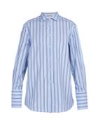 Gucci Exaggerated-cuff Striped Cotton Shirt