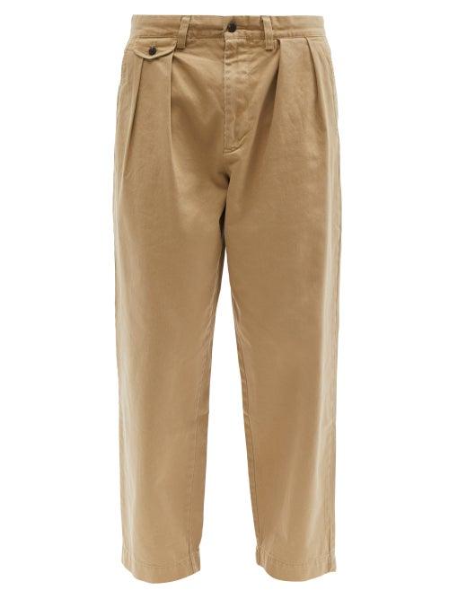 Mens Rtw Polo Ralph Lauren - Pleated Cotton-twill Chino Trousers - Mens - Tan
