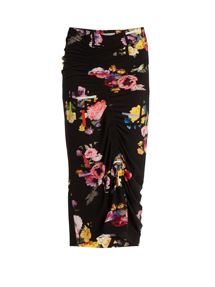 Preen By Thornton Bregazzi Cosmia Posy-print Stretch Crepe Skirt