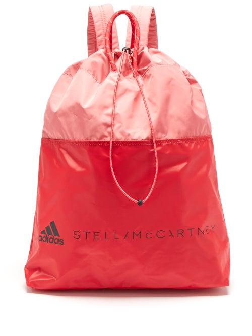 Adidas By Stella Mccartney - Drawstring Recycled-nylon Backpack - Womens - Pink Multi