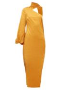 Matchesfashion.com Staud - Farrah One Shoulder Satin Dress - Womens - Yellow